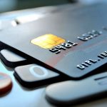 Credit card sitting on keyboard