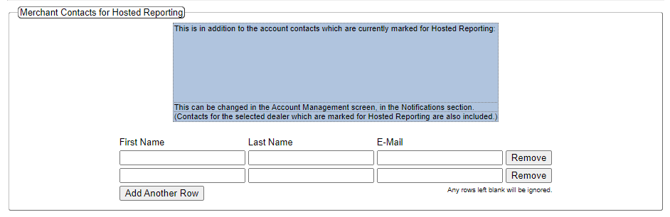 Merchant Contacts