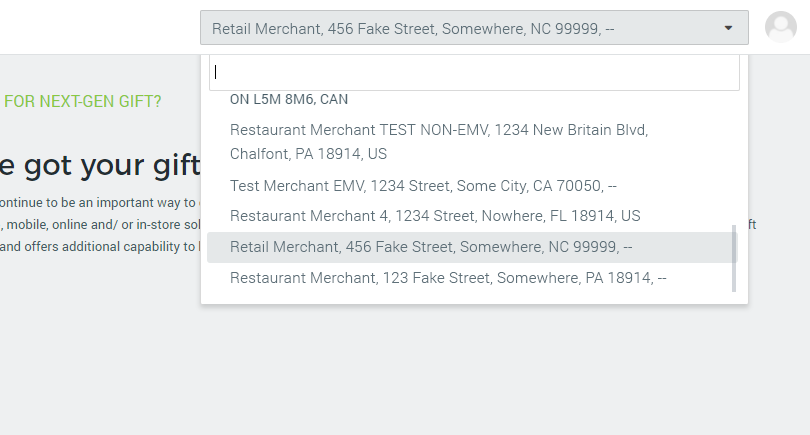 Merchant Dropdown