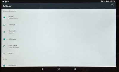 Screen settings