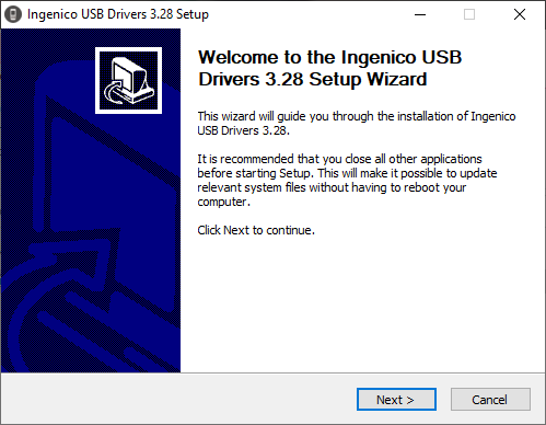 Ingenico Driver setup update