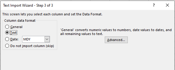Text Import Wizard 3