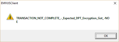 Transaction Not Complete