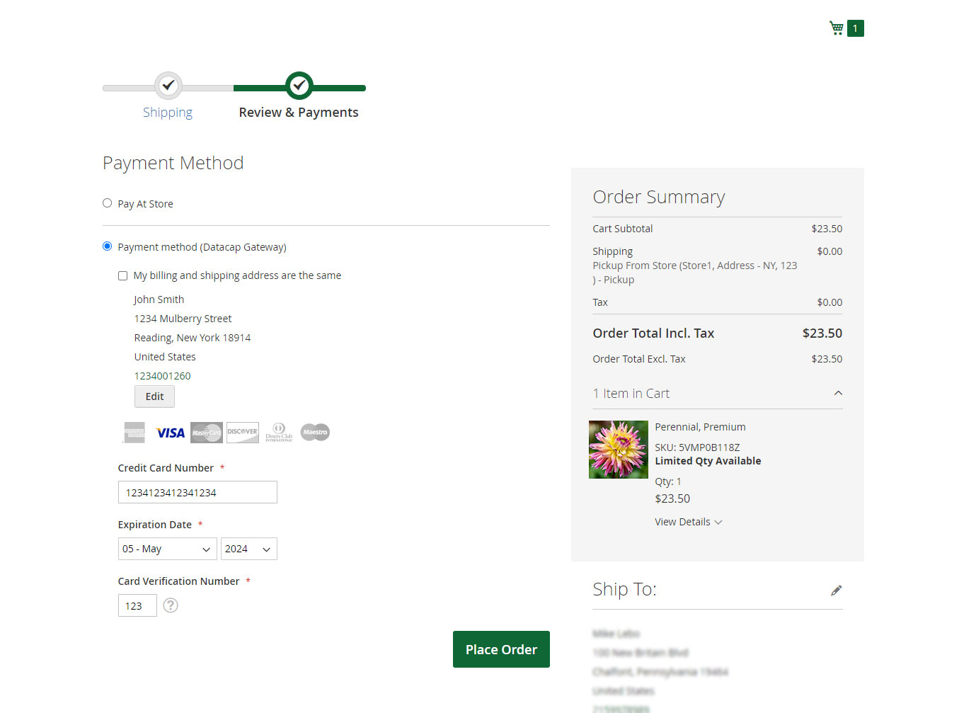 Xsitra checkout