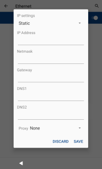 Ethernet Settings for A35