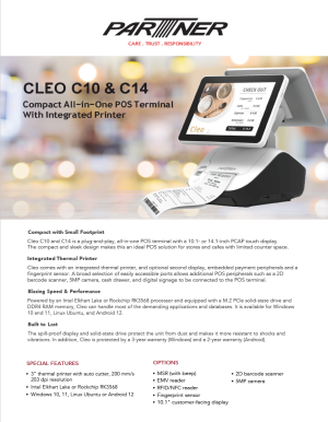 Partner Tech spec sheet