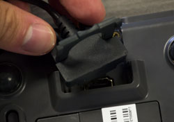 Plug into back of pad